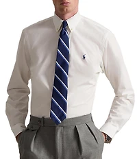 Polo Ralph Lauren Custom Fit Solid Stretch Poplin Long Sleeve Woven Shirt