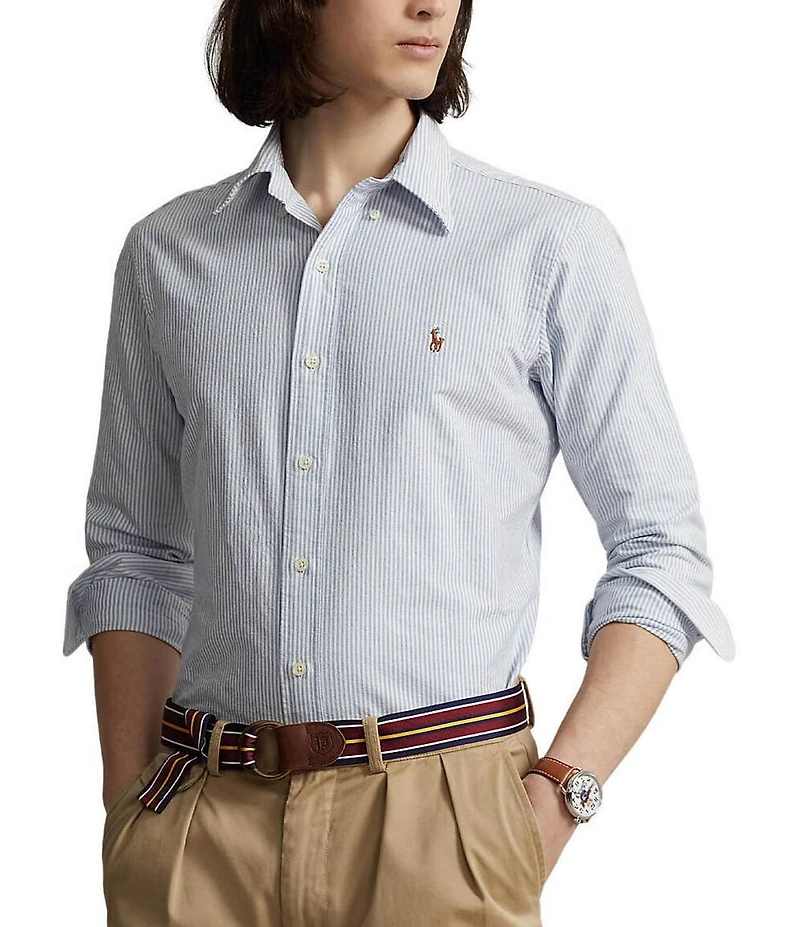 Polo Ralph Lauren Custom Fit Stripe Oxford Long Sleeve Woven Shirt