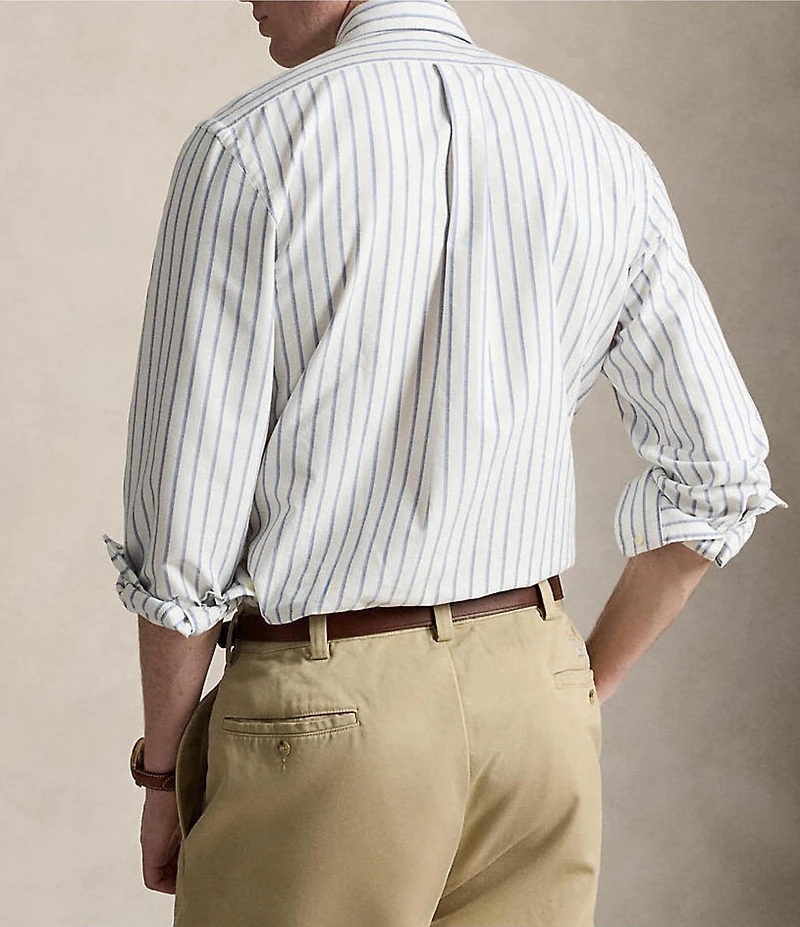 Polo Ralph Lauren Custom Fit Striped Oxford Long Sleeve Woven Shirt