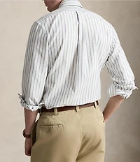Polo Ralph Lauren Custom Fit Striped Oxford Long Sleeve Woven Shirt