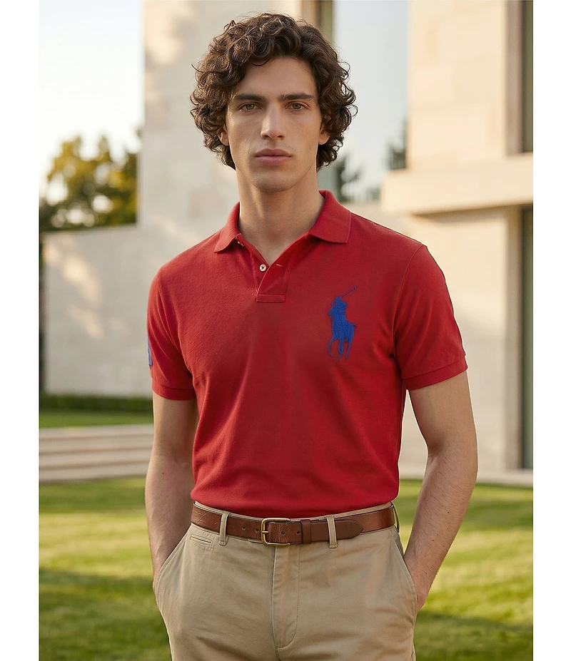 Polo Ralph Lauren Custom Slim Fit Big Pony Mesh Short-Sleeve Polo Shirt