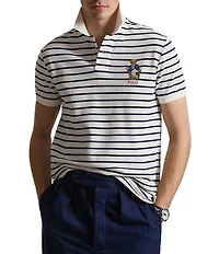 Polo Ralph Lauren Custom Slim Fit Striped Polo Bear Short Sleeve Polo Shirt