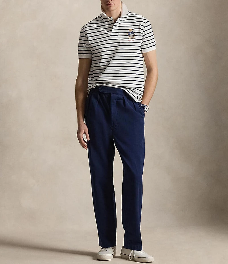 Polo Ralph Lauren Custom Slim Fit Striped Polo Bear Short Sleeve Polo Shirt