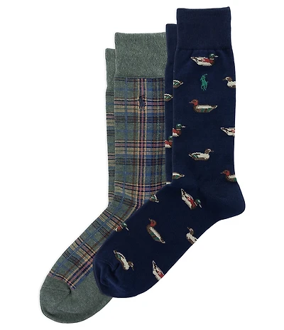 Polo Ralph Lauren Decoys and Plaid Socks 2-Pack