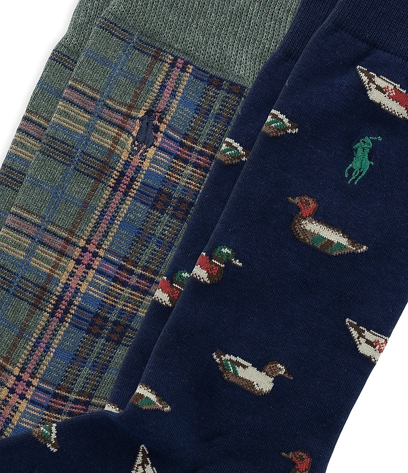Polo Ralph Lauren Decoys and Plaid Socks 2-Pack