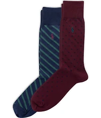 Polo Ralph Lauren Dot Crew Dress Socks 2-Pack