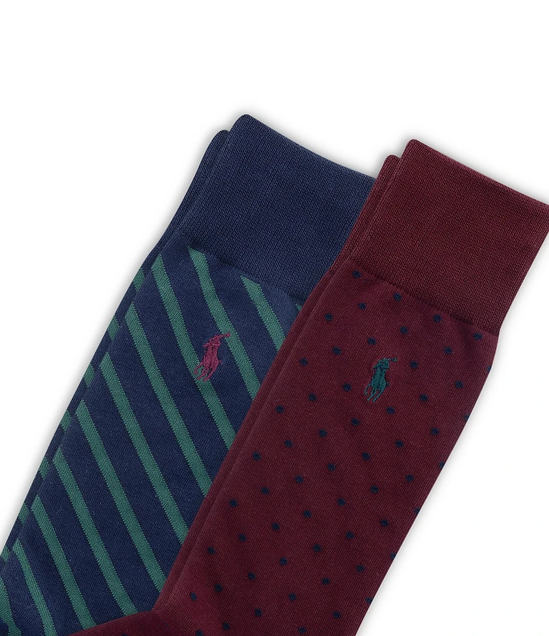 Polo Ralph Lauren Dot Crew Dress Socks 2-Pack