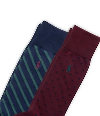 Polo Ralph Lauren Dot Crew Dress Socks 2-Pack