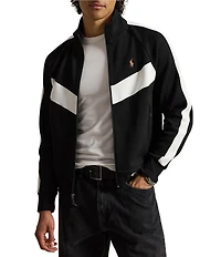 Polo Ralph Lauren Pieced Chevron Stripe Double Knit Track Jacket