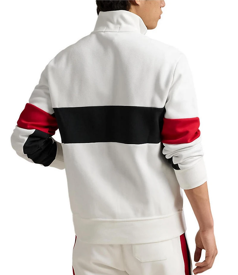 Polo Ralph Lauren Striped Double-Knit Racing Track Jacket