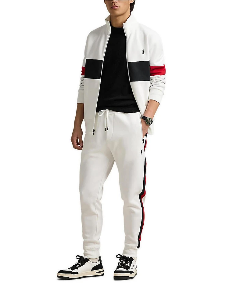 Polo Ralph Lauren Striped Double-Knit Racing Track Jacket