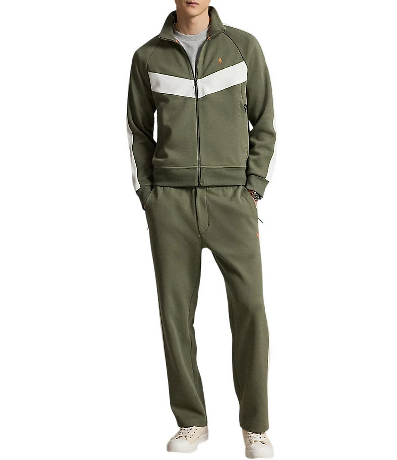 Polo Ralph Lauren Pieced Chevron Stripe Double Knit Track Jacket