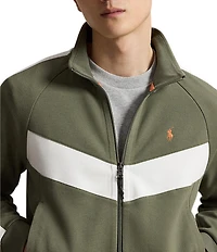 Polo Ralph Lauren Pieced Chevron Stripe Double Knit Track Jacket