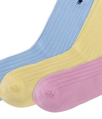 Polo Ralph Lauren Egyptian Cotton Solid Stripe Socks 3-Pack