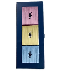 Polo Ralph Lauren Egyptian Cotton Solid Stripe Socks 3-Pack