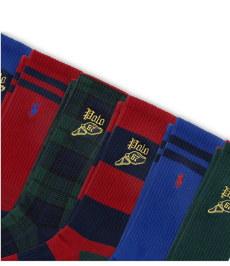 Polo Ralph Lauren Embroidered Pony/Varsity Winged Dress Socks 6-Pack