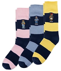 Polo Ralph Lauren Embroidered Seasonal Bears Socks Gift Box 3-Pack
