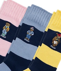 Polo Ralph Lauren Embroidered Seasonal Bears Socks Gift Box 3-Pack