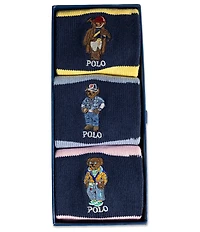 Polo Ralph Lauren Embroidered Seasonal Bears Socks Gift Box 3-Pack