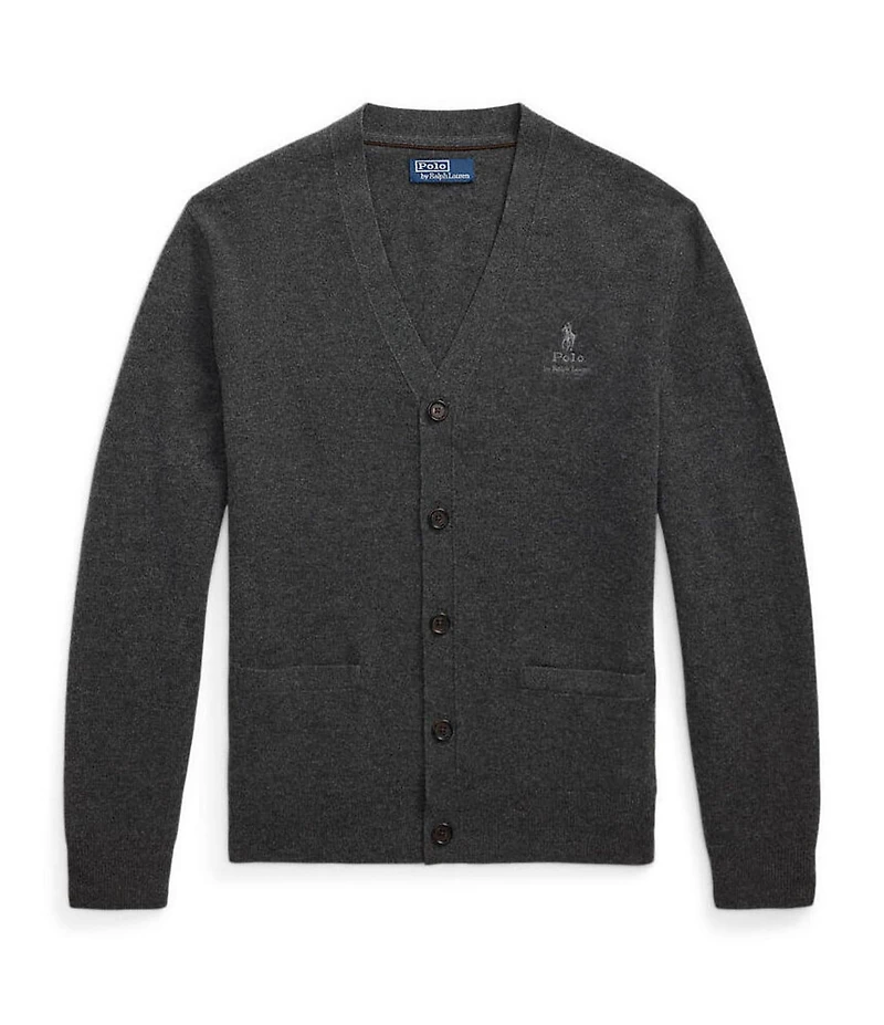 Polo Ralph Lauren Embroidered Wool V-Neck Cardigan