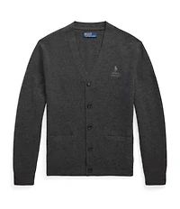 Polo Ralph Lauren Embroidered Wool V-Neck Cardigan