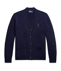Polo Ralph Lauren Embroidered Wool V-Neck Cardigan