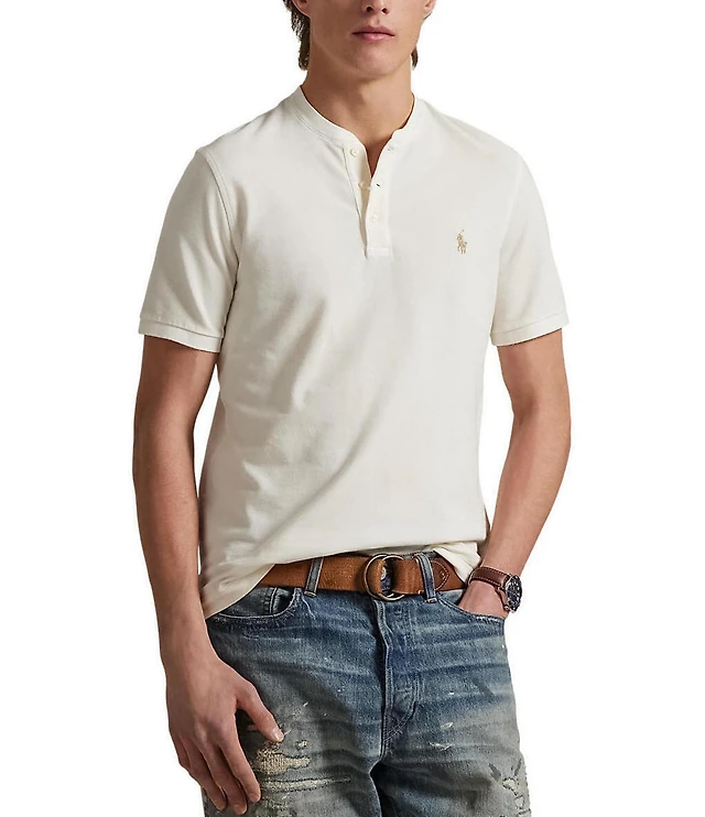 Polo Ralph Lauren Featherweight Mesh Short Sleeve Henley Shirt at