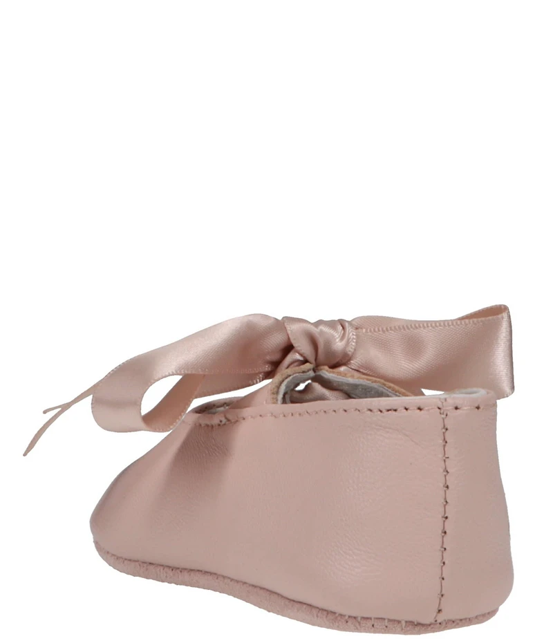 Polo Ralph Lauren Girls' Briley Leather Bow Detail Crib Shoes (Infant)