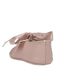 Polo Ralph Lauren Girls' Briley Leather Bow Detail Crib Shoes (Infant)