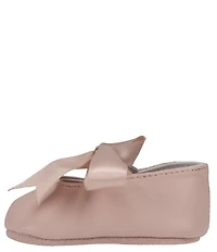 Polo Ralph Lauren Girls' Briley Leather Bow Detail Crib Shoes (Infant)