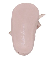 Polo Ralph Lauren Girls' Briley Leather Bow Detail Crib Shoes (Infant)