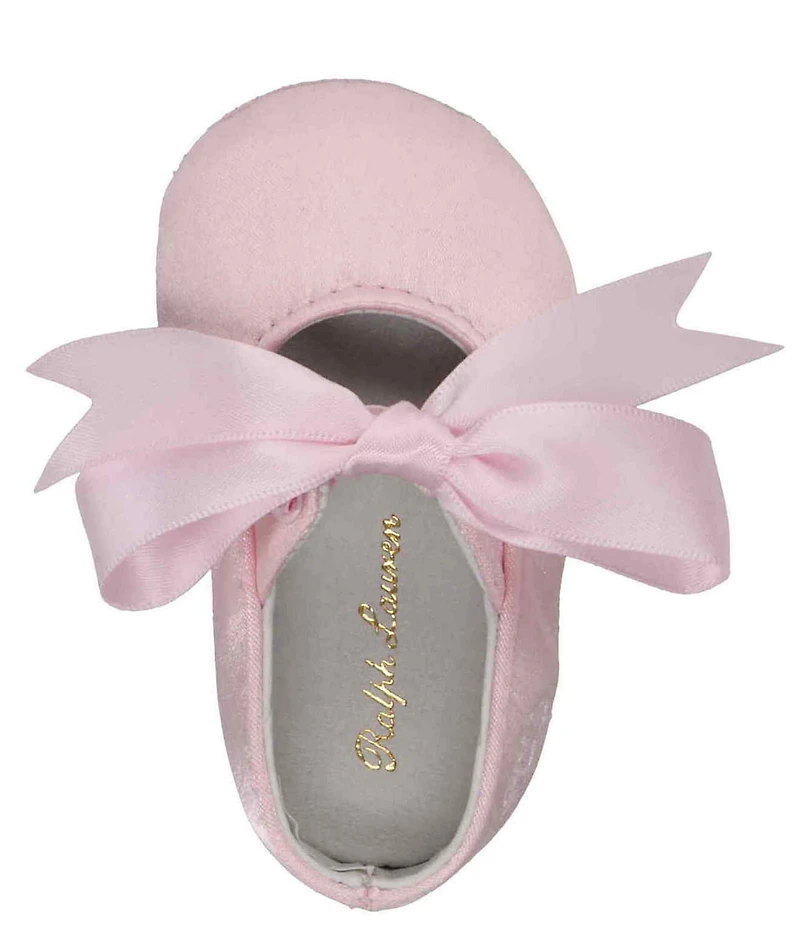 Polo Ralph Lauren Girls' Briley Satin Ballet Crib Shoes (Infant)
