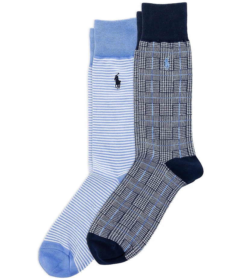 Polo Ralph Lauren Glen Plaid & Striped Socks 2-Pack