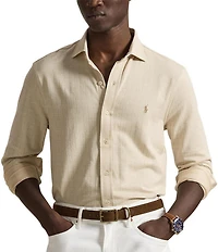 Polo Ralph Lauren Glen Plaid Jersey Long Sleeve Woven Shirt