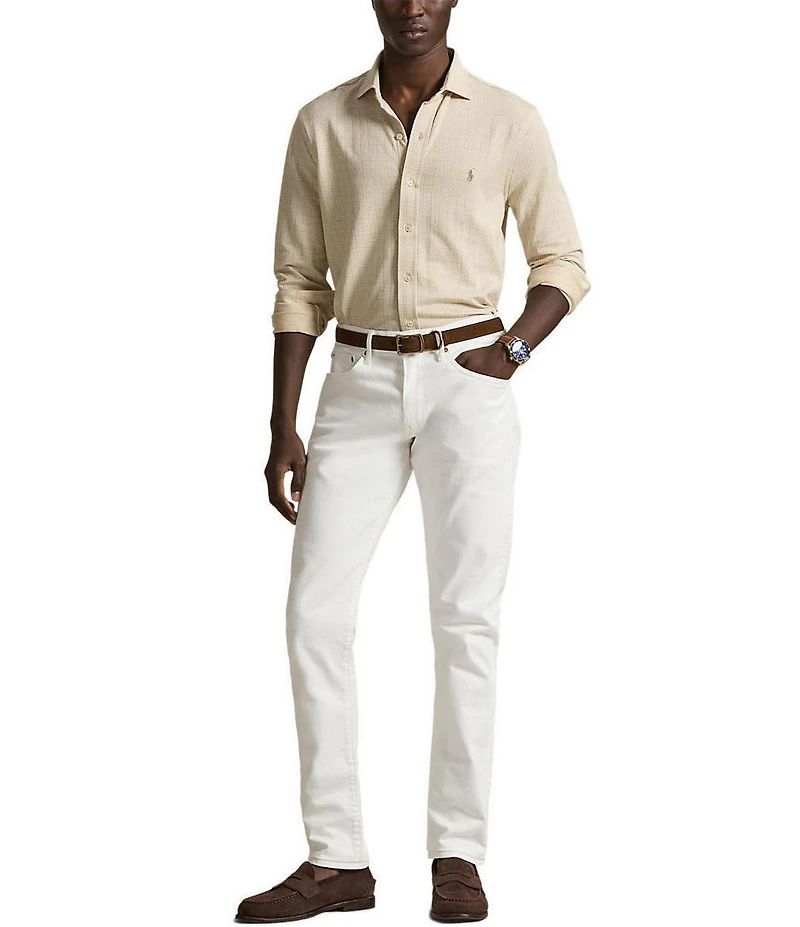 Polo Ralph Lauren Glen Plaid Jersey Long Sleeve Woven Shirt