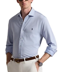 Polo Ralph Lauren Glen Plaid Jersey Long Sleeve Woven Shirt