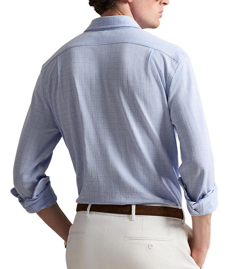 Polo Ralph Lauren Glen Plaid Jersey Long Sleeve Woven Shirt