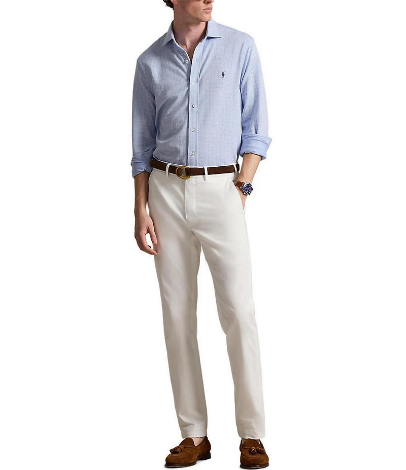 Polo Ralph Lauren Glen Plaid Jersey Long Sleeve Woven Shirt