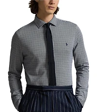 Polo Ralph Lauren Glen Plaid Jersey Long Sleeve Woven Shirt
