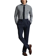 Polo Ralph Lauren Glen Plaid Jersey Long Sleeve Woven Shirt