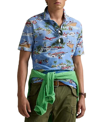 Polo Ralph Lauren Holiday Bear Linen-Blend Short Sleeve Polo Shirt