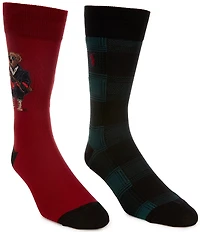 Polo Ralph Lauren Holiday Plaid Bear Sock 2-Pack