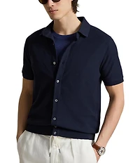 Polo Ralph Lauren Honeycomb Mesh Short Sleeve Polo Sweater