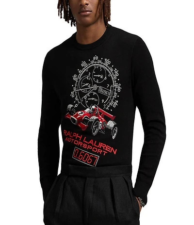 Polo Ralph Lauren RL Racing Intarsia-Knit Race Car Cotton Sweater