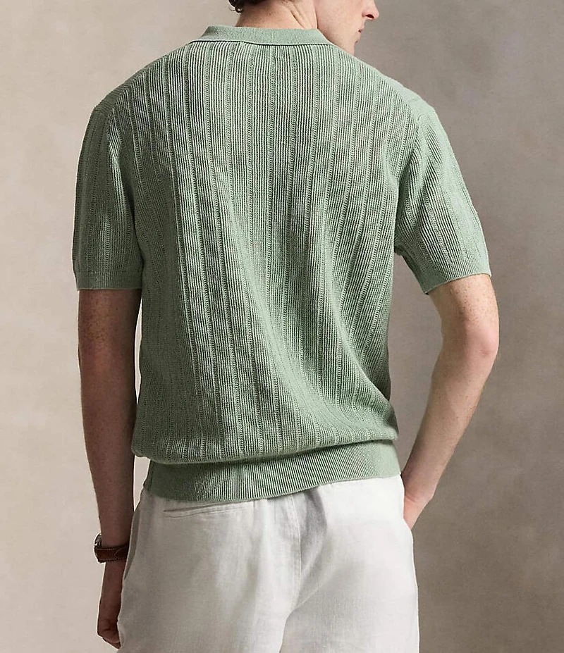 Polo Ralph Lauren Johnny Collar Short Sleeve Linen Sweater