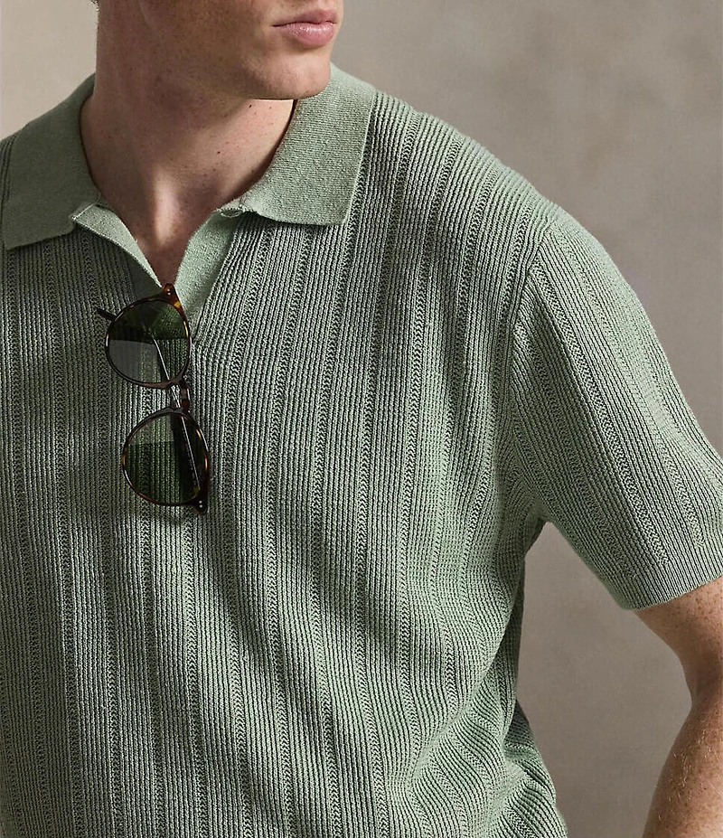 Polo Ralph Lauren Johnny Collar Short Sleeve Linen Sweater