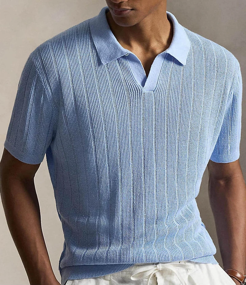 Polo Ralph Lauren Johnny Collar Short Sleeve Linen Sweater