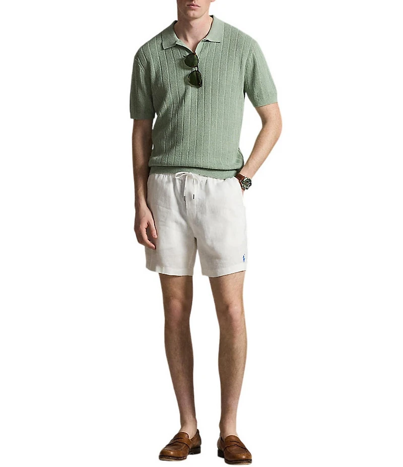 Polo Ralph Lauren Johnny Collar Short Sleeve Linen Sweater