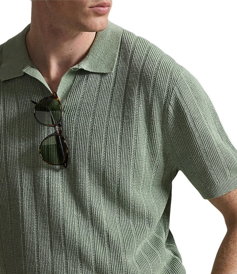 Polo Ralph Lauren Johnny Collar Short Sleeve Linen Sweater