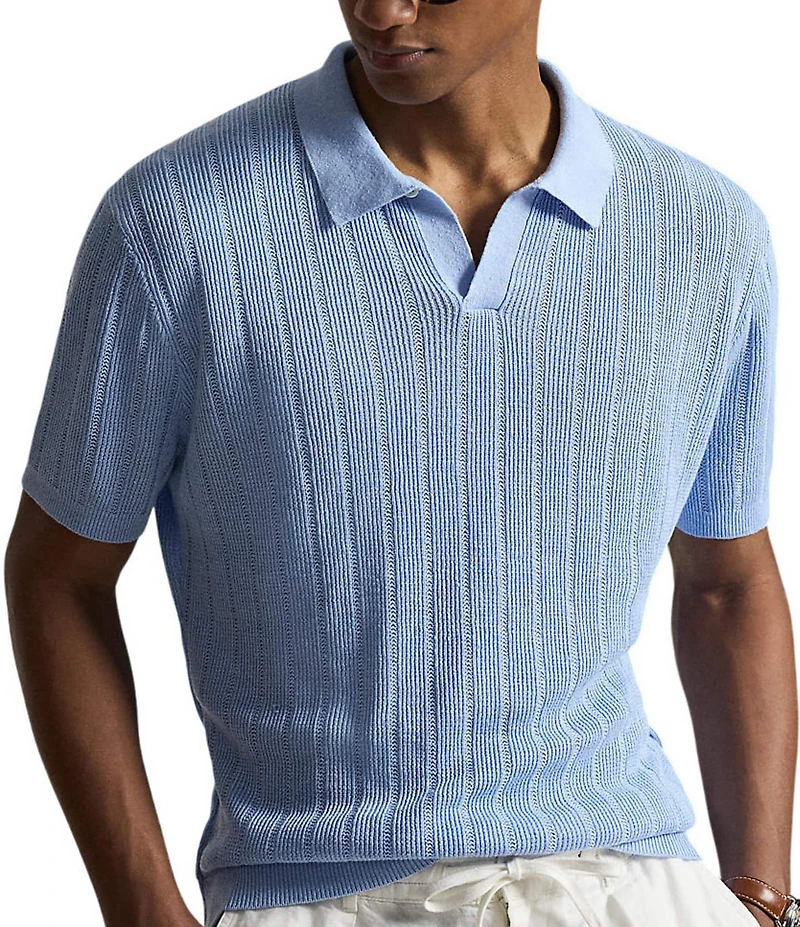 Polo Ralph Lauren Johnny Collar Short Sleeve Linen Sweater